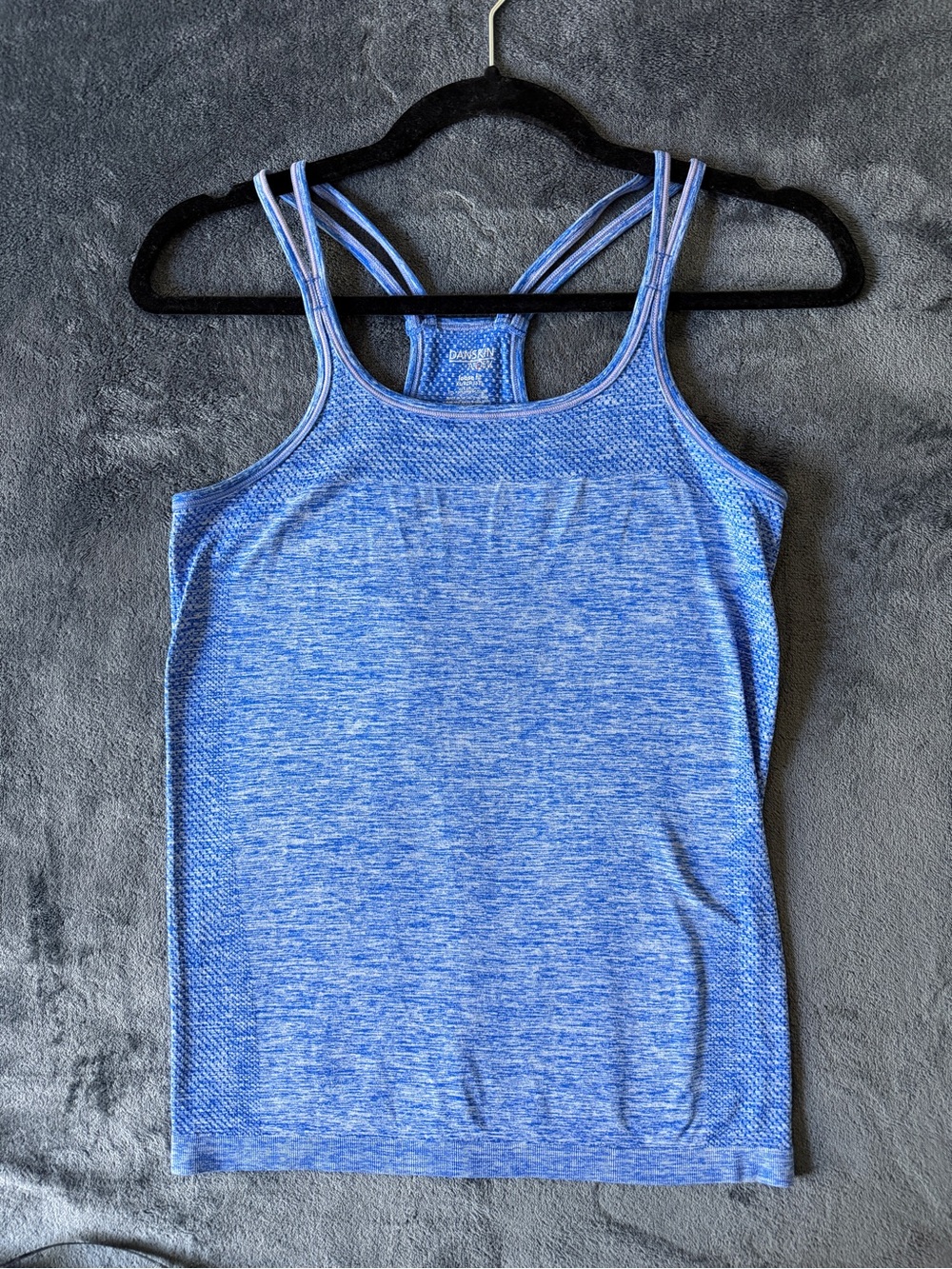 ✨Danskin Heathered Light Blue Double-Strap Workout Tank